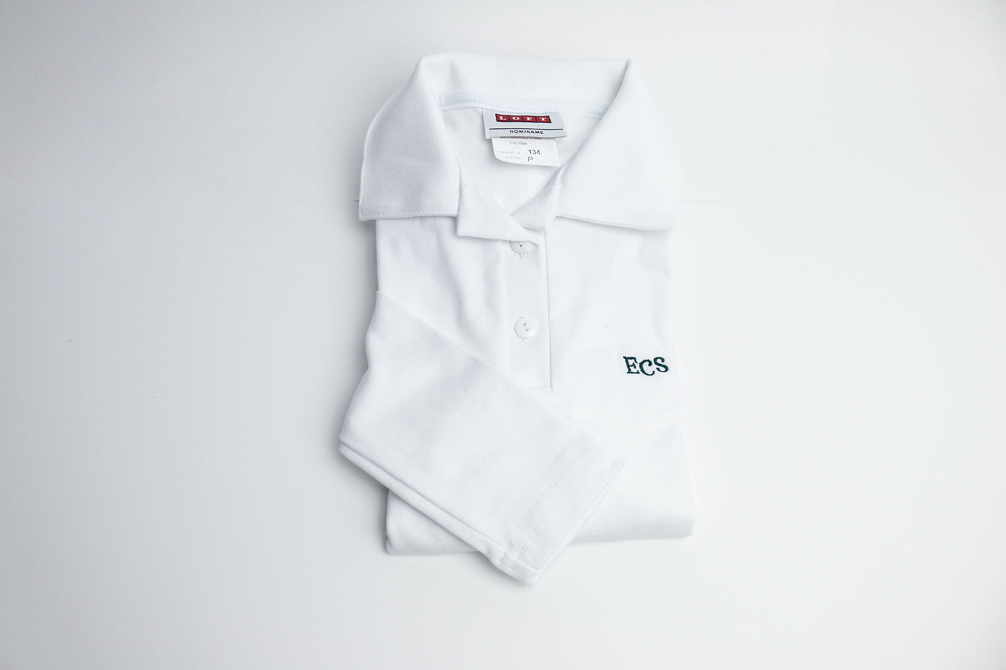 K-Gr. 5 Long Sleeve White Polo