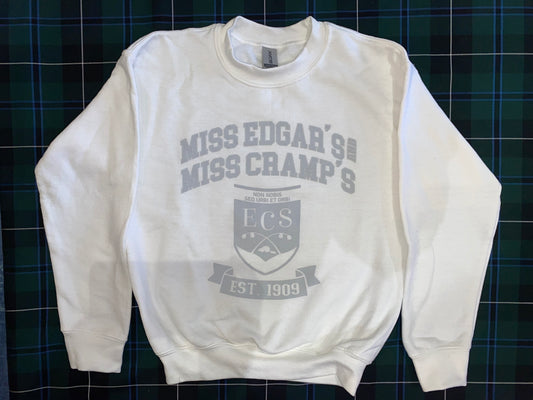 Miss Edgar's and Miss Cramp's School EST. 1909 Crewneck - WHITE and GRAY